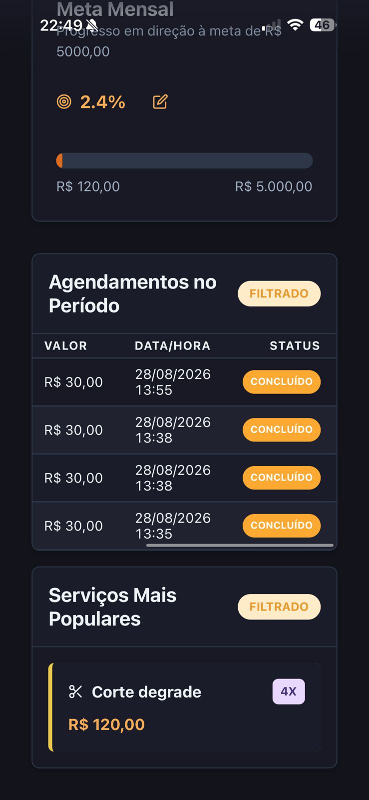Tela 3 do aplicativo Meu Barbeiro Pro