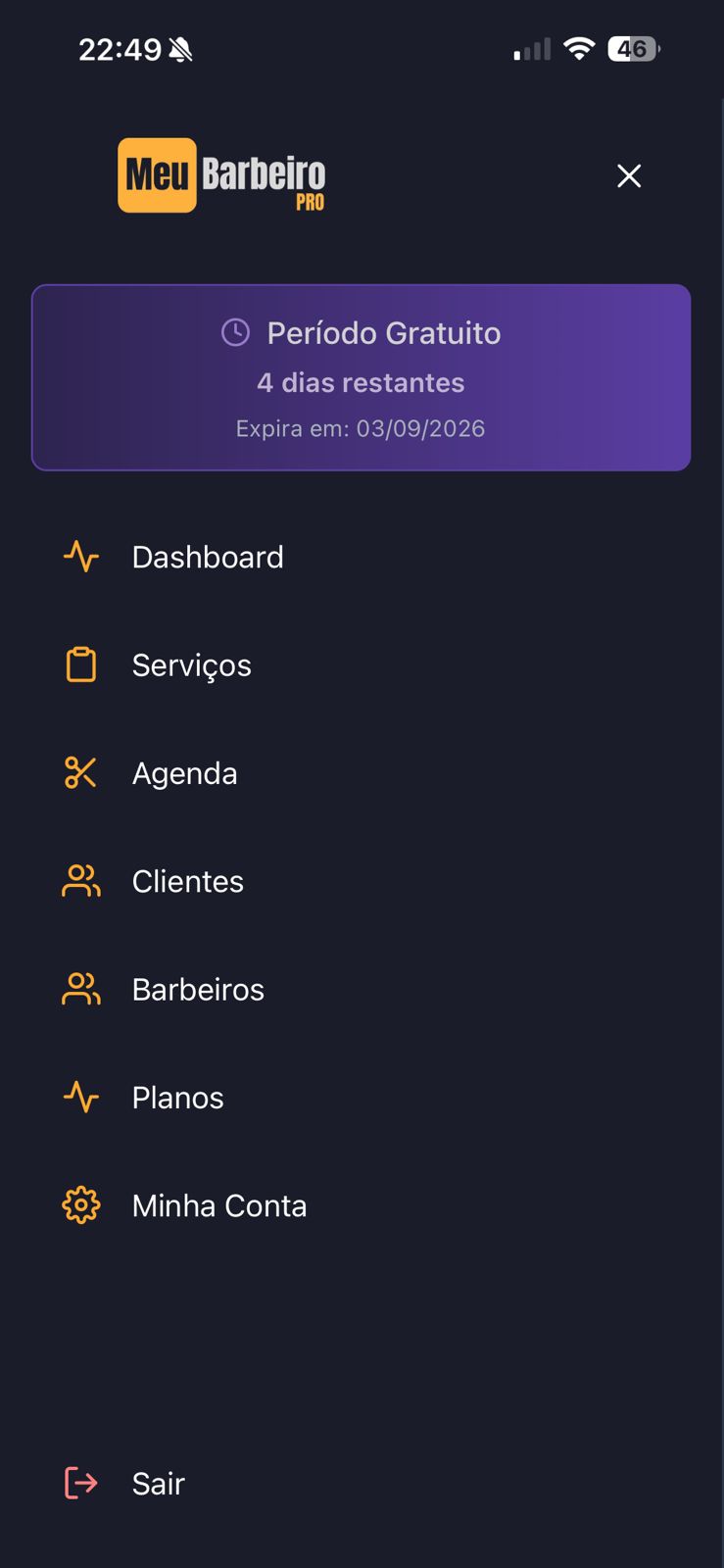Tela 4 do aplicativo Meu Barbeiro Pro